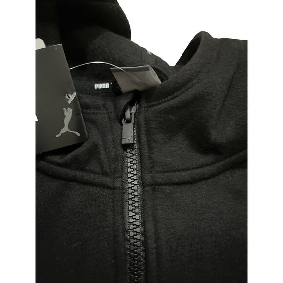 Puma Cropped Hoodie Jacket 1X Women Full-Zip Sweat Jacket Training Workouts Blak - Picture 7 of 10